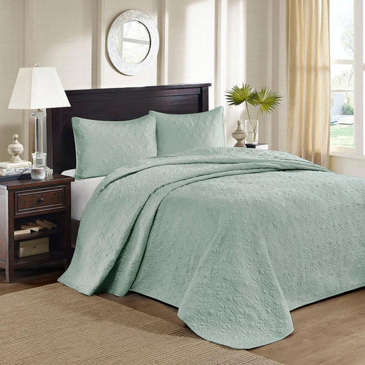 Quebec King Reversible Bedspread Set Seafoam Olliix.com