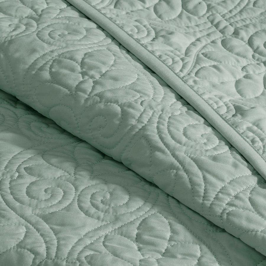 Quebec King Reversible Bedspread Set Seafoam Olliix.com