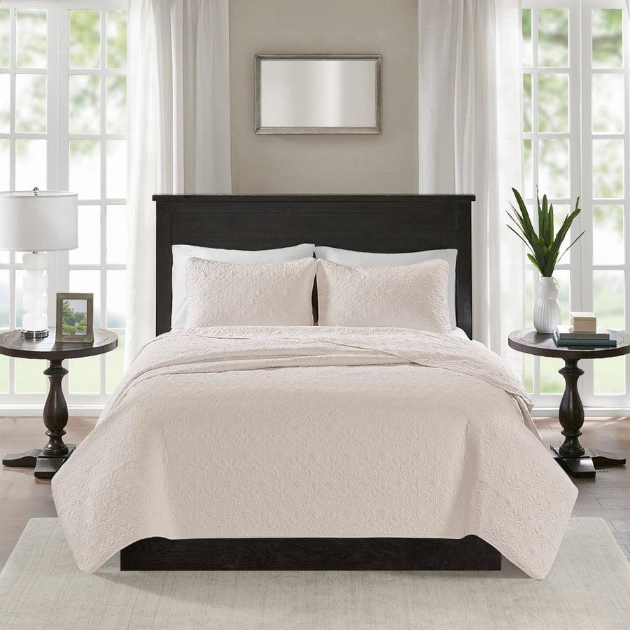 Quebec King/California King Reversible Coverlet Set Cream Olliix.com