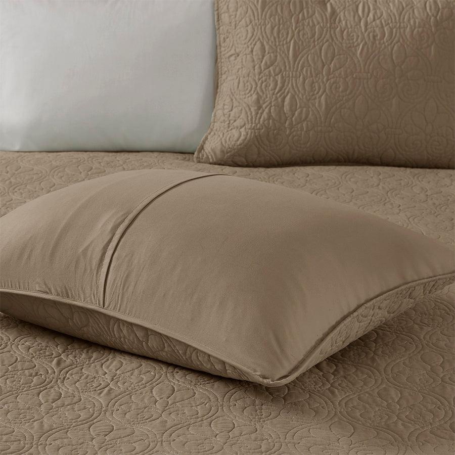 Quebec King/California King Reversible Coverlet Set Mocha Olliix.com