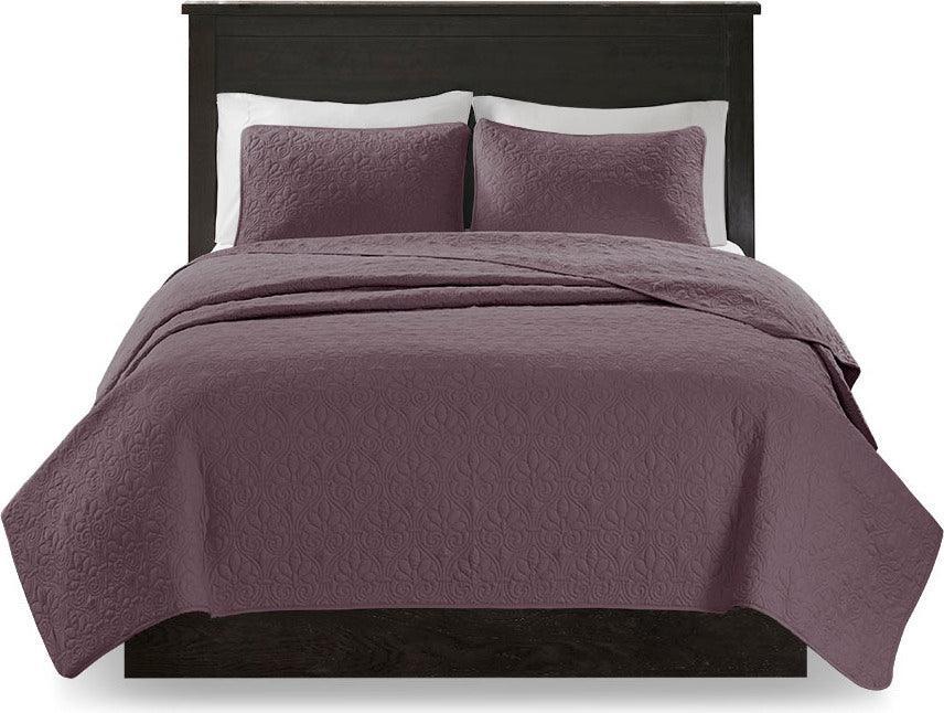 Quebec King/California King Reversible Coverlet Set Purple Olliix.com