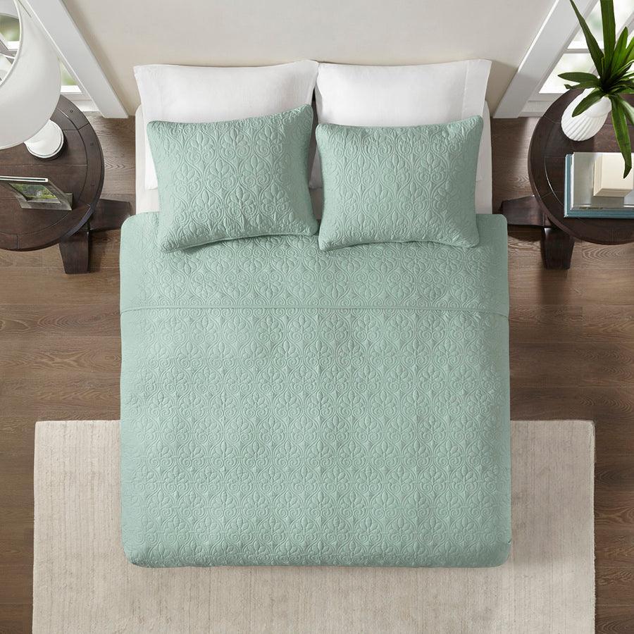 Quebec King/California King Reversible Coverlet Set Seafoam Olliix.com