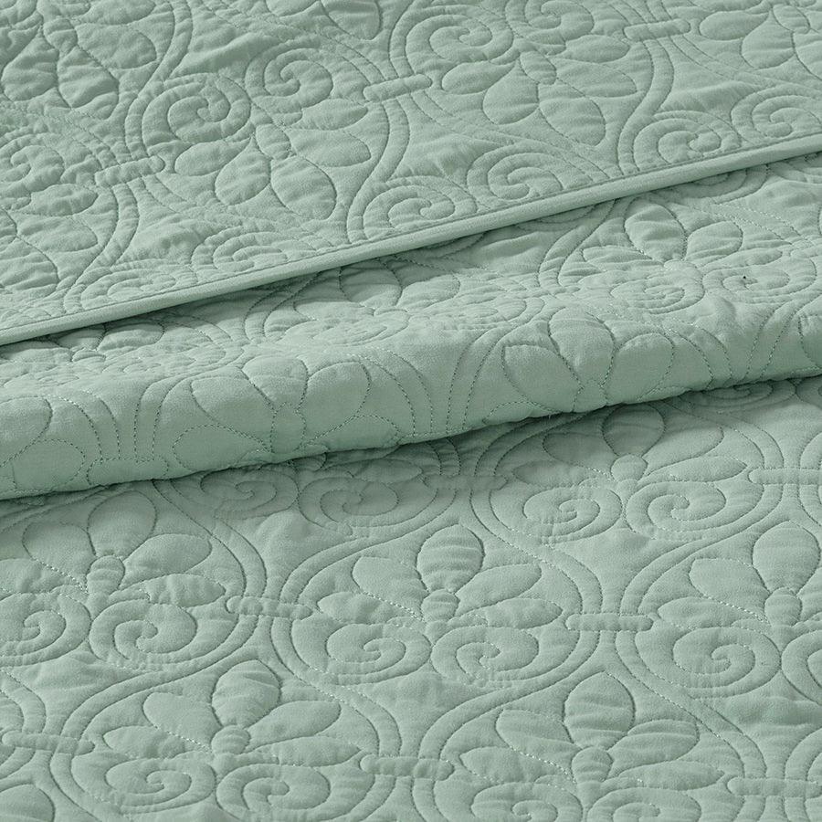 Quebec King/California King Reversible Coverlet Set Seafoam Olliix.com