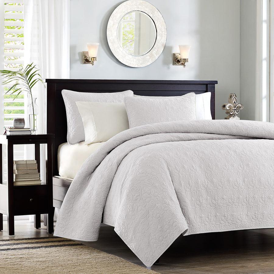 Quebec King/California King Reversible Coverlet Set White Olliix.com