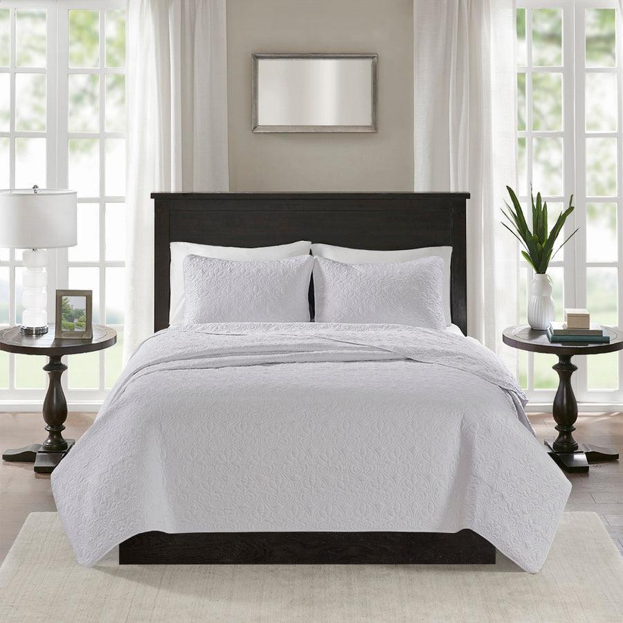 Quebec King/California King Reversible Coverlet Set White Olliix.com