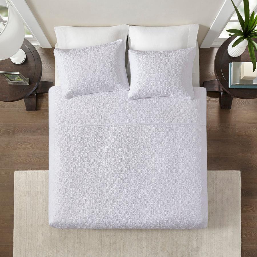 Quebec King/California King Reversible Coverlet Set White Olliix.com