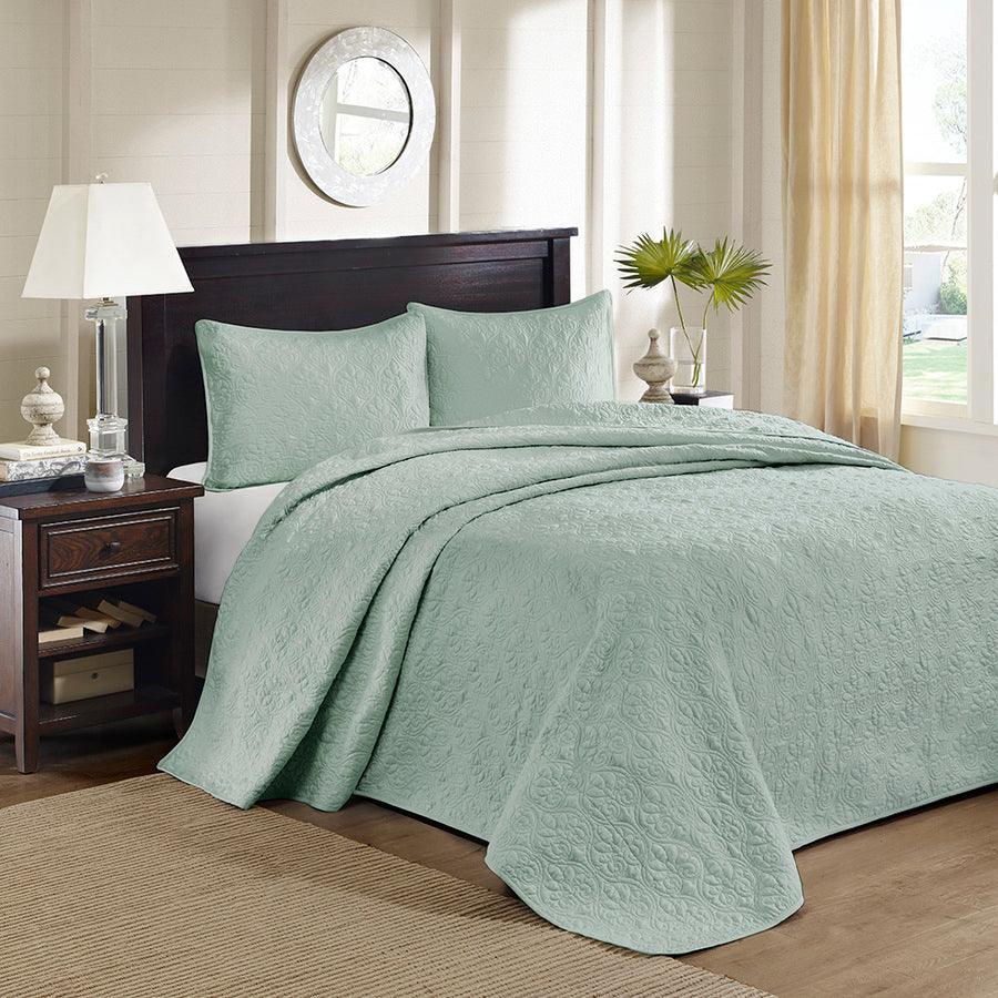 Quebec Twin Reversible Bedspread Set Seafoam Olliix.com