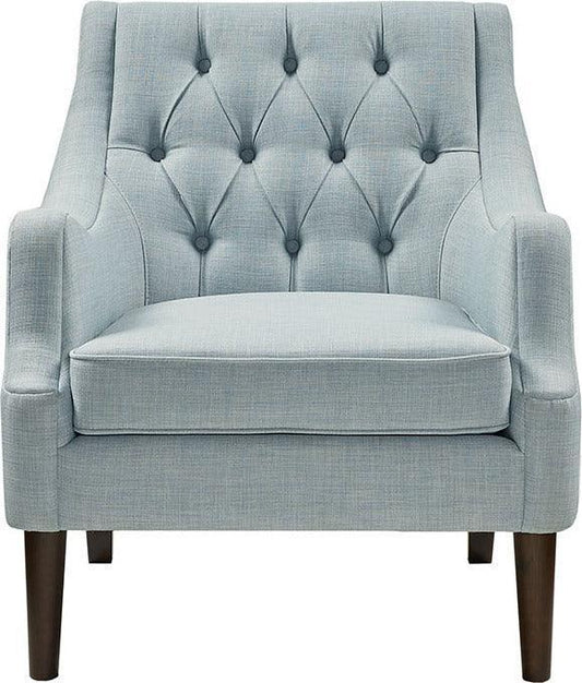 Qwen Button Tufted Accent Chair Dusty Blue Olliix.com