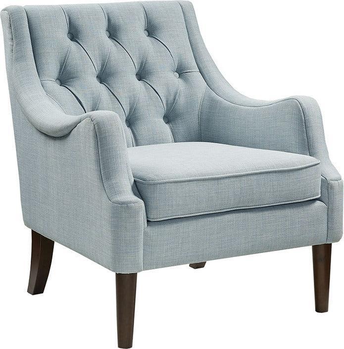 Qwen Button Tufted Accent Chair Dusty Blue Olliix.com