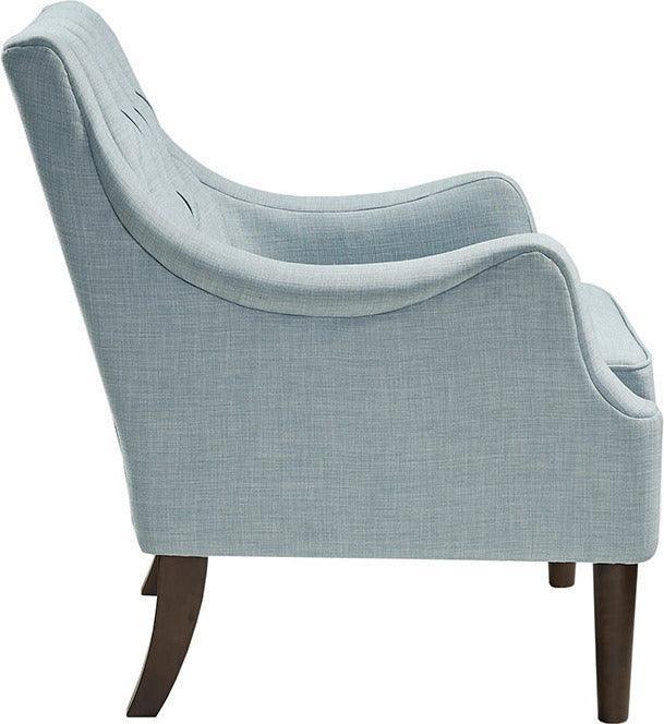 Qwen Button Tufted Accent Chair Dusty Blue Olliix.com