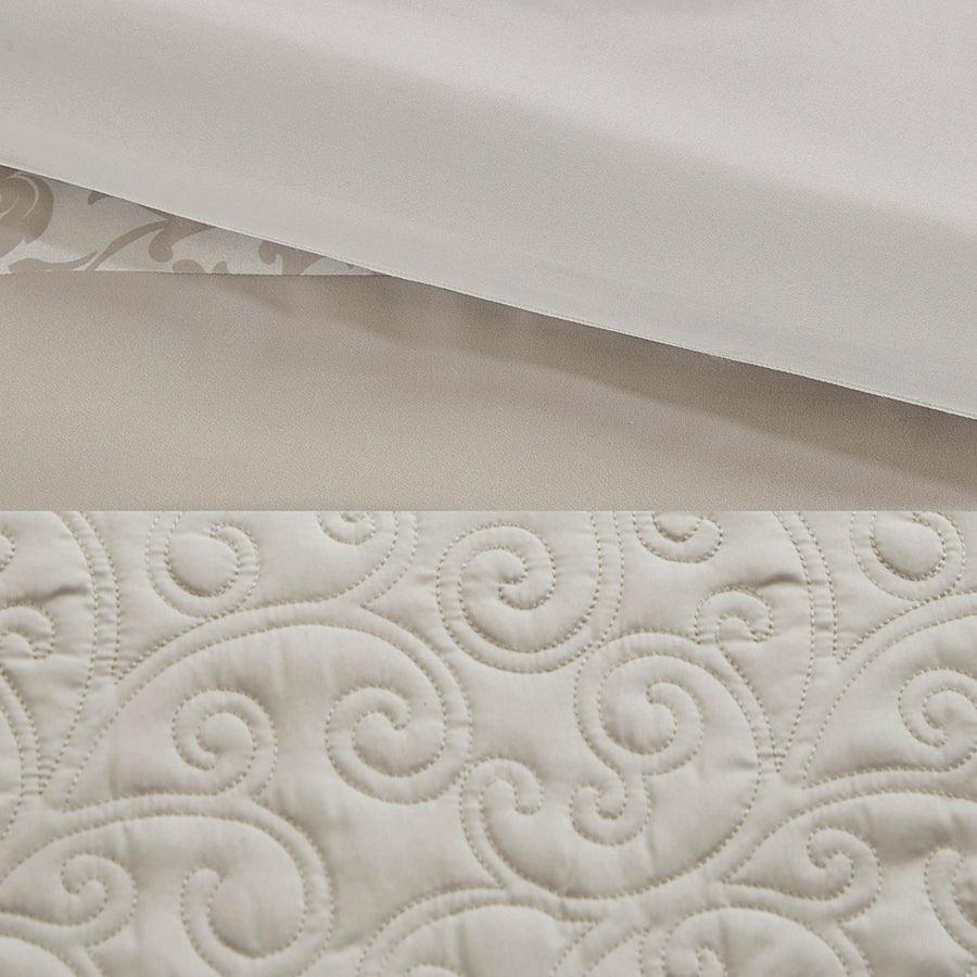 Ramsey Embroidered 8 Piece 26 " W Comforter Set Neutral Queen Olliix.com