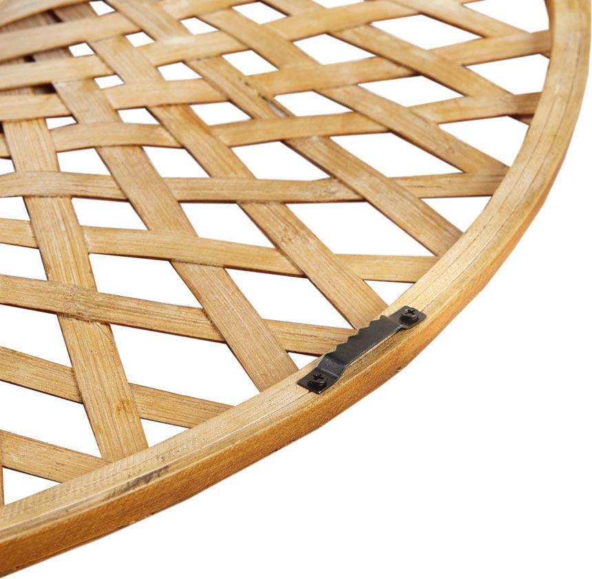 Reed Round Bamboo Wall Decor Mirror Natural Olliix.com