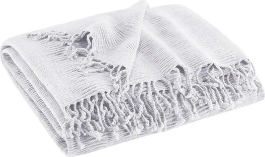 Reeve Mid-Century Ruched Throw 50x60+4"x2 Gray Olliix.com