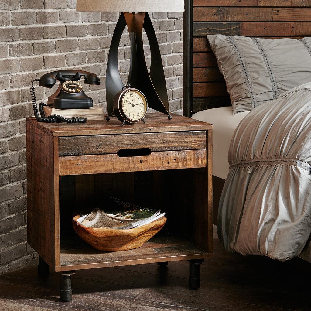 Renu Nightstand Light Brown Multi Olliix.com