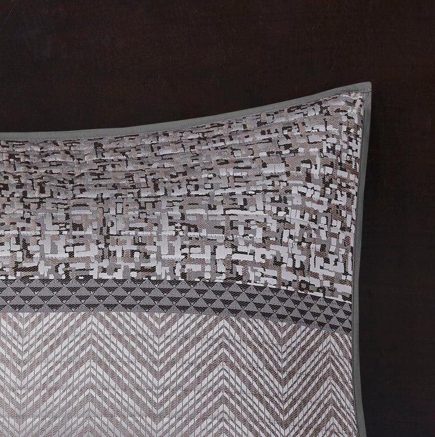 Rhapsody King/California King 6 Piece Reversible Jacquard Coverlet Set Gray & Taupe Olliix.com