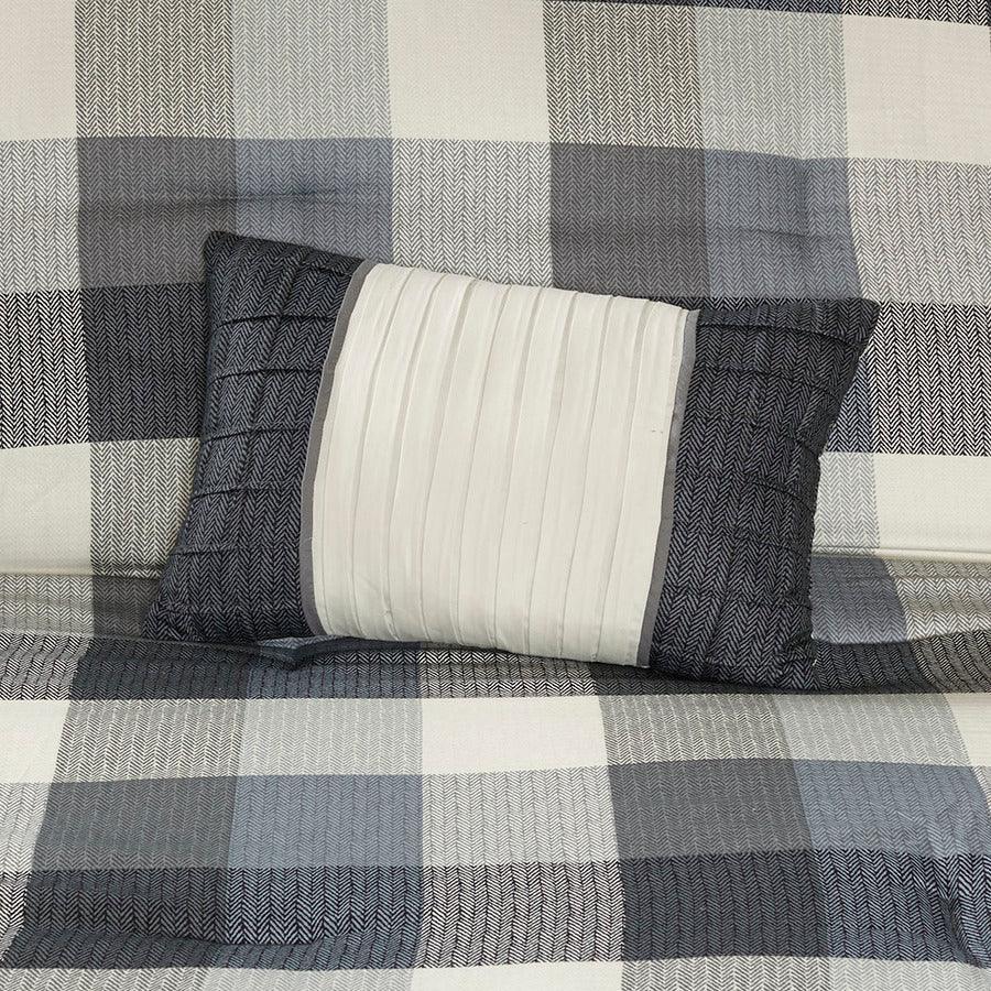 Ridge 7 Piece Herringbone 36 " W Comforter Set Gray King Olliix.com