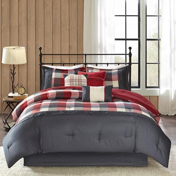 Ridge Comforter  California King Red Olliix.com