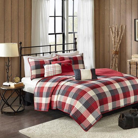 Ridge Coverlet & Bedspread Full / Queen Red Olliix.com