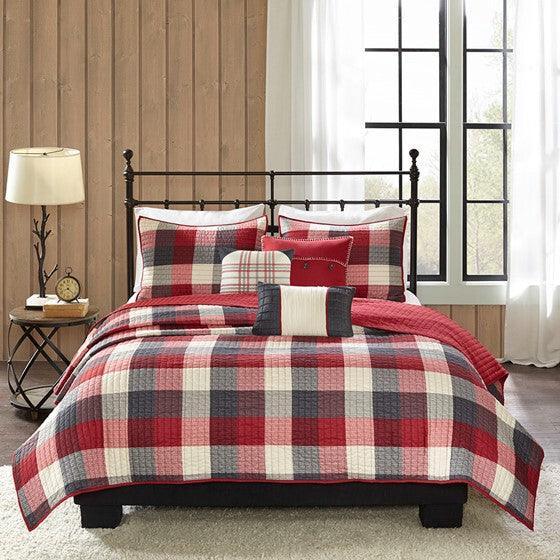 Ridge Coverlet & Bedspread Full / Queen Red Olliix.com