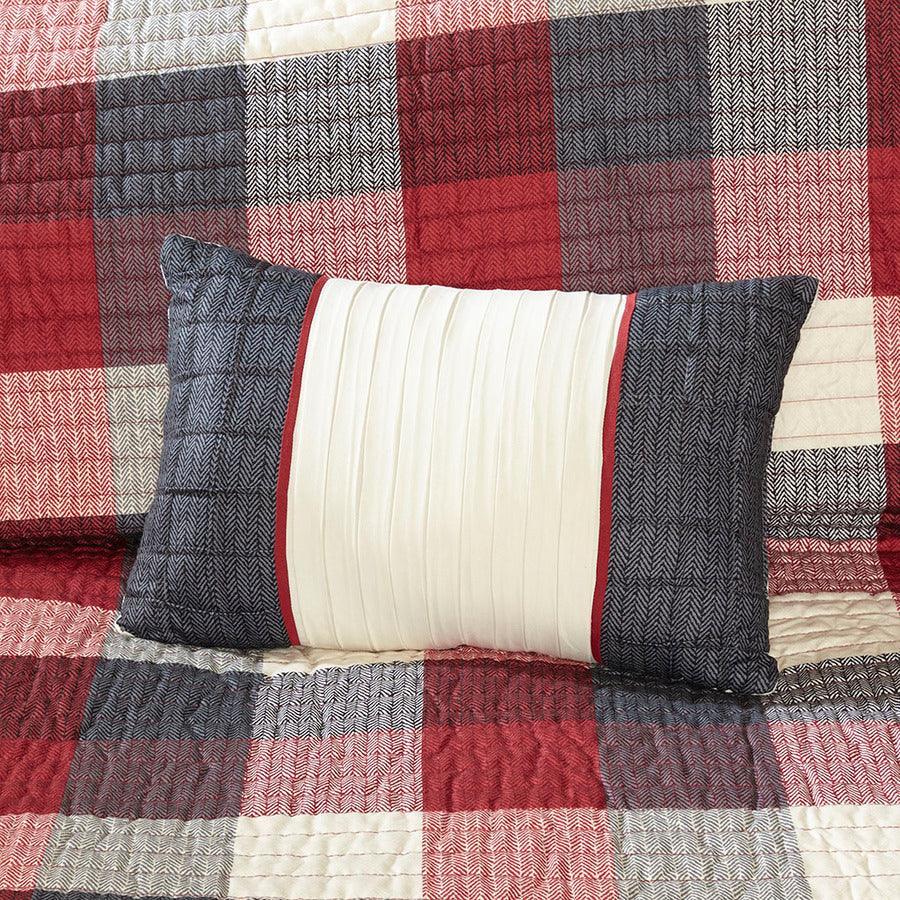 Ridge King/California King 6 Piece Reversible Herringbone Coverlet Set Red Olliix.com