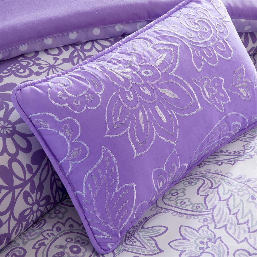 Riley Full/Queen Comforter Set Casual Purple Olliix.com