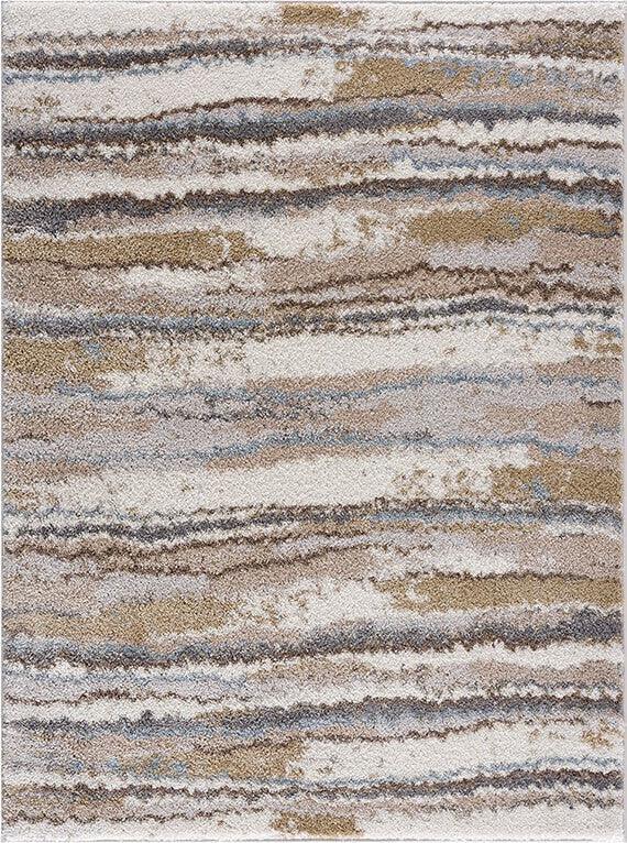 Riley Watercolor Area 5 x 7  Rug Blue & Tan Olliix.com