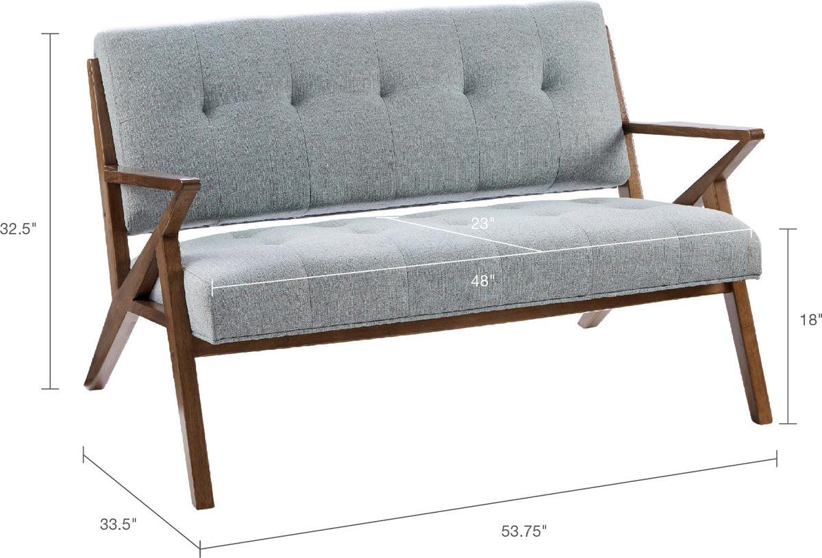 Rocket Mid-Century Loveseat 53.75W x 33.5D x 32.5H Seafoam Olliix.com