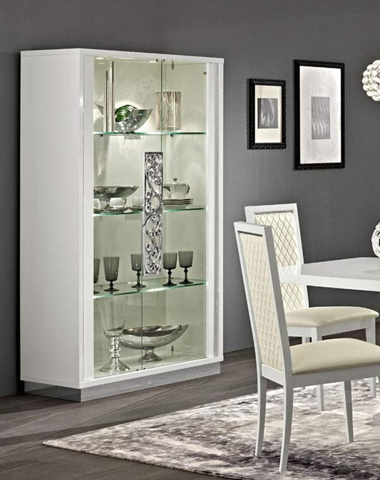 ESF Furniture - Roma 2-Door Curio in White - ROMA2DOORCHINAWHITE ESF Furniture