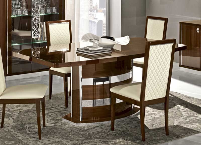 ESF Furniture - Roma Dining Table with 18" Extension in Walnut - ROMATABLEWALNUT ESF Furniture