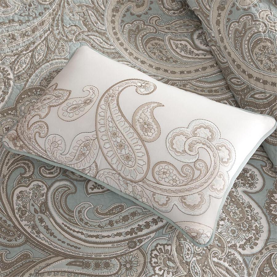 Ronan Transitional 4 Piece Coverlet Set Full/Queen Blue Olliix.com