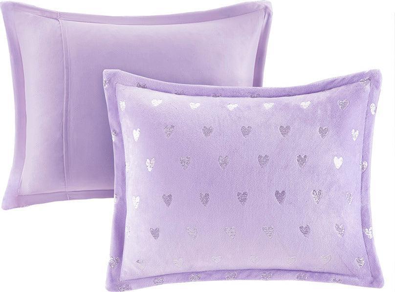 Rosalie Full/Queen Comforter (Set) Purple/Silver Olliix.com