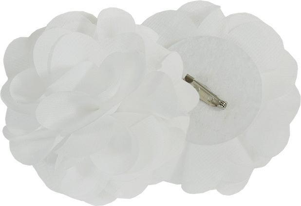 Rosette 63 H Floral Embellished Cuff Tab Top Solid Window Panel White Olliix.com