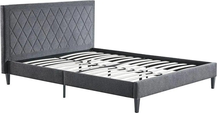 Rowen Quilted Upholestered 40.7 " H  Platform Bed Charcoal Olliix.com