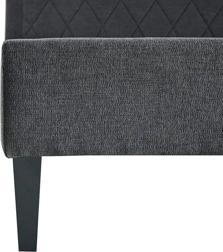 Rowen Quilted Upholestered 40.7 " H  Platform Bed Charcoal Olliix.com