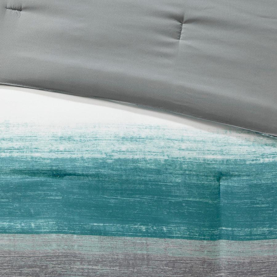 Saben 26 " W Complete Comforter and Cotton Sheet Set Aqua Queen Olliix.com