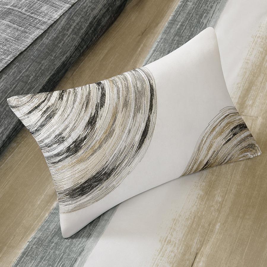 Saben King Complete Comforter Transitional and Cotton Sheet Set Taupe Olliix.com