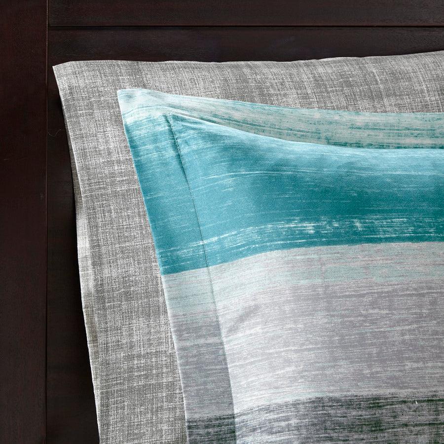 Saben Twin Complete Comforter and Cotton Sheet Set Aqua Olliix.com