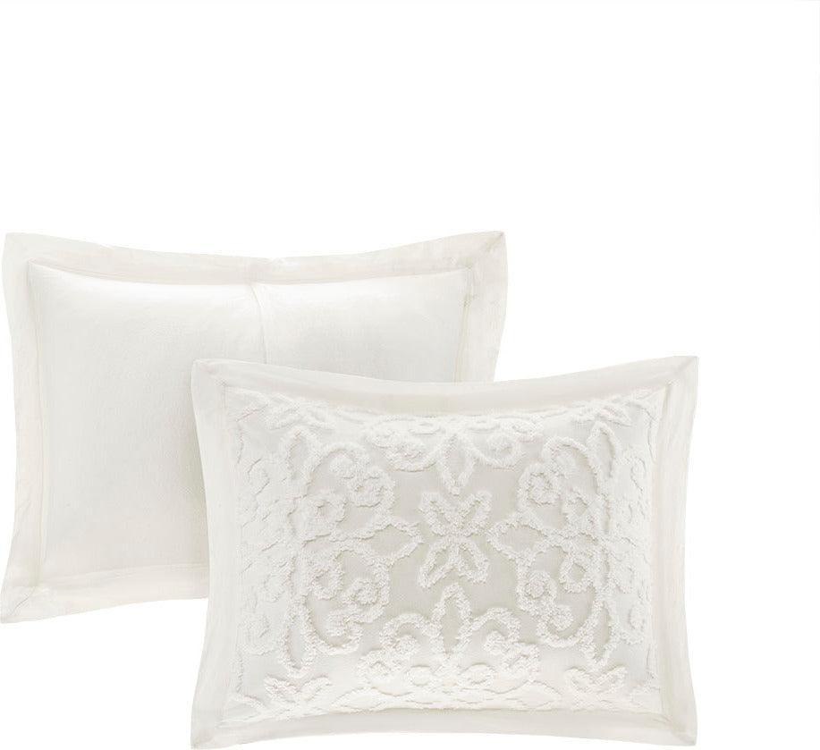 Sabrina King/California King 3 Piece Tufted Cotton Chenille Bedspread Set White Olliix.com