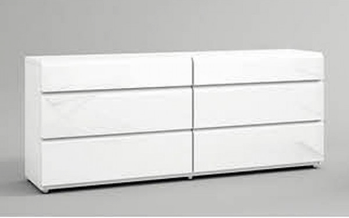 ESF Furniture - Sara Double Dresser in Glossy White - SARADRESSER158 ESF Furniture