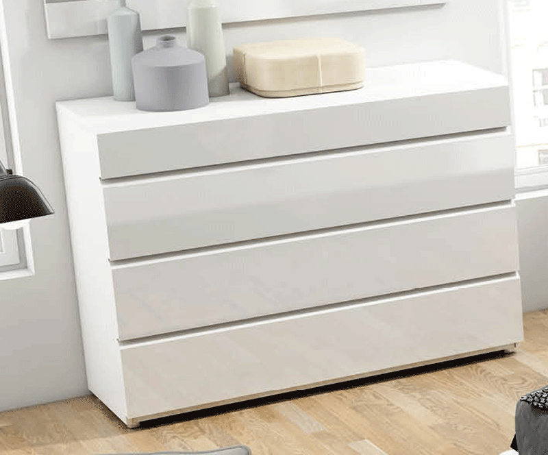 ESF Furniture - Sara Single Dresser in Glossy White - SARADRESSER120 ESF Furniture