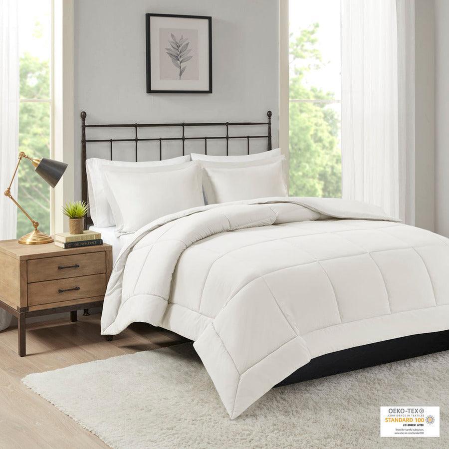 Sarasota Casual Microcell Down Alternative Comforter Mini Set Ivory Full/Queen Olliix.com