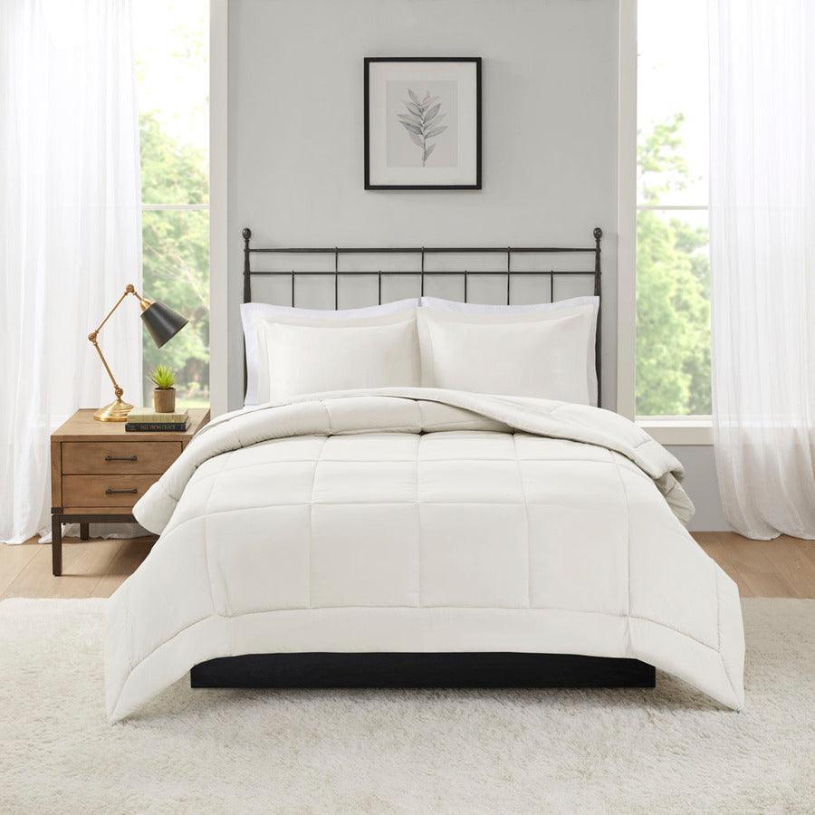 Sarasota Casual Microcell Down Alternative Comforter Mini Set Ivory Full/Queen Olliix.com