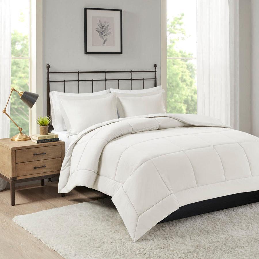 Sarasota Casual Microcell Down Alternative Comforter Mini Set Ivory Full/Queen Olliix.com