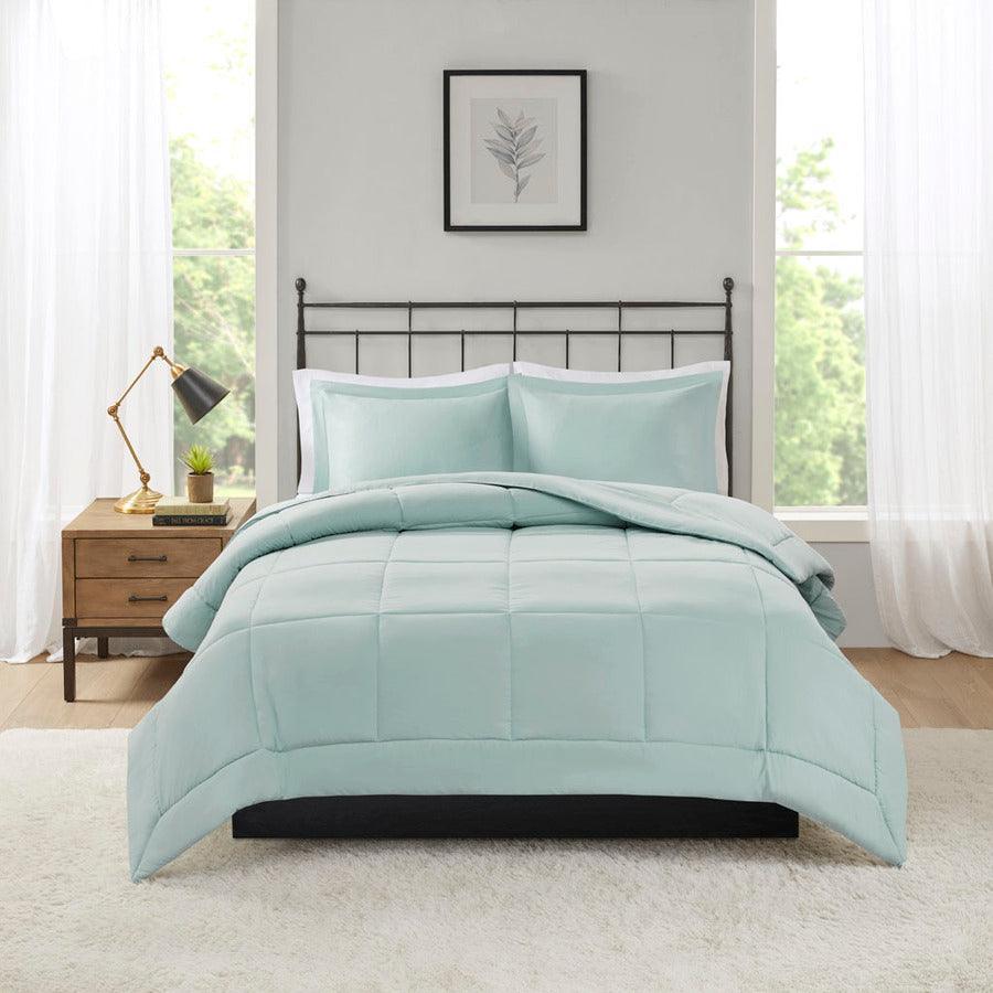 Sarasota Full/Queen Microcell Down Alternative Comforter Mini Set Seafoam Olliix.com