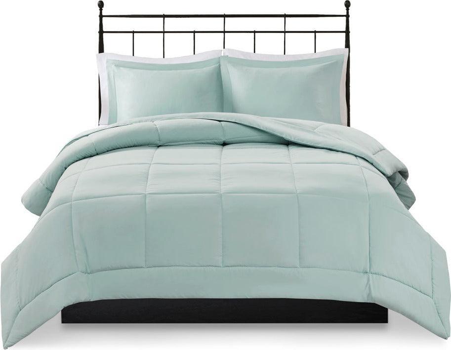 Sarasota Full/Queen Microcell Down Alternative Comforter Mini Set Seafoam Olliix.com