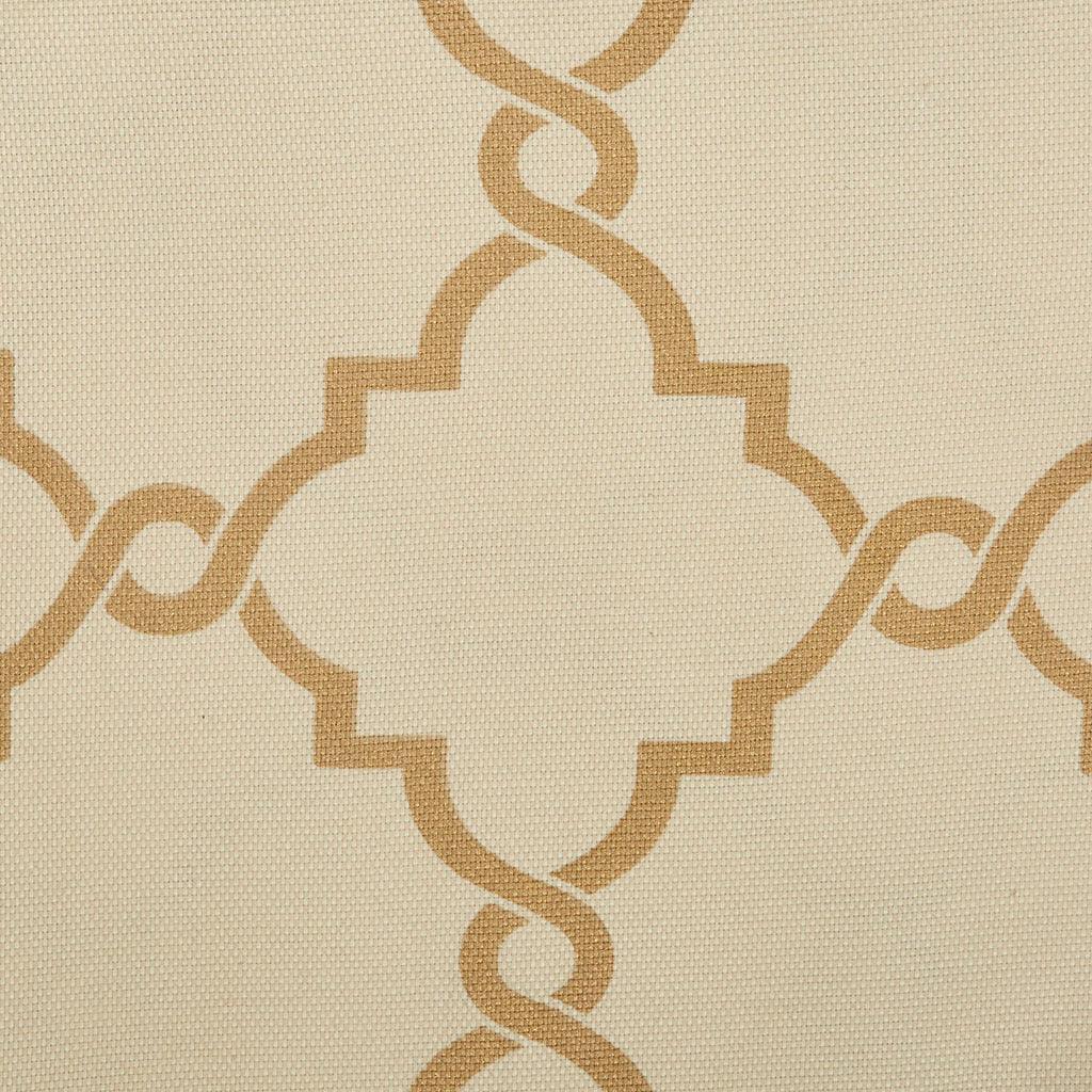 Saratoga 108 H Fretwork Print Grommet Top Window Curtain Beige & Gold Olliix.com