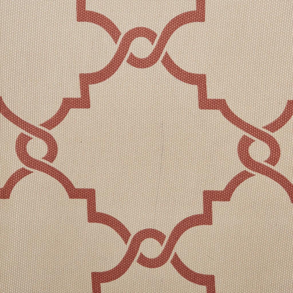 Saratoga 108 H Fretwork Print Grommet Top Window Curtain Beige & Spice Olliix.com