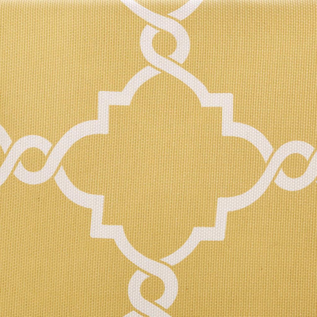 Saratoga 108 H Fretwork Print Grommet Top Window Curtain Yellow Olliix.com