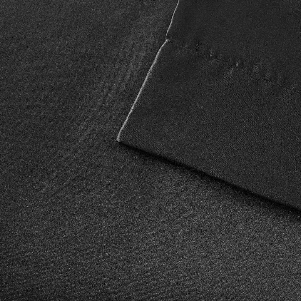 Satin Cal King Sheet Set Black Olliix.com