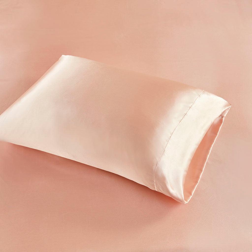 Satin Cal King Sheet Set Blush Olliix.com